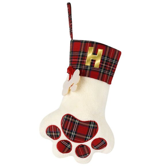 NEW - Pet Cat Dog Claw Christmas Stocking - Red - Available in any letter A to Z - Picture 5 of 8